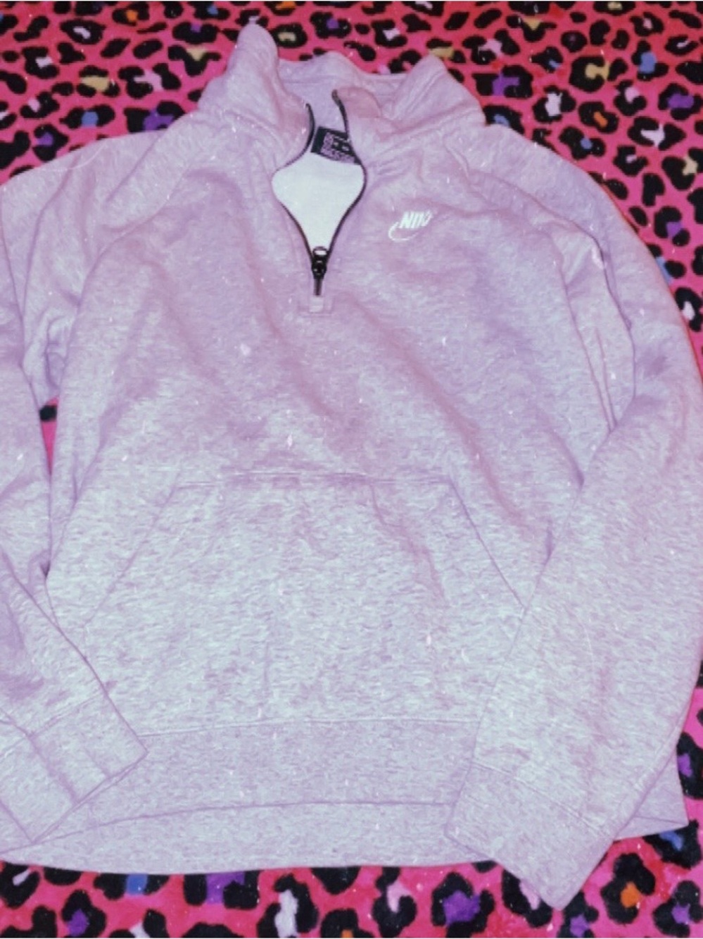 Nike Women's Gray Quarter-Zip Pullover Sweatshirt